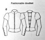 Drawing of a doublet, an Elizabethan leather jacket