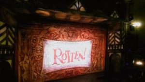 View from the audience of the curtain for 