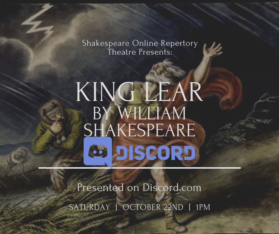 flyer for King Lear, October 22nd, 2022.
